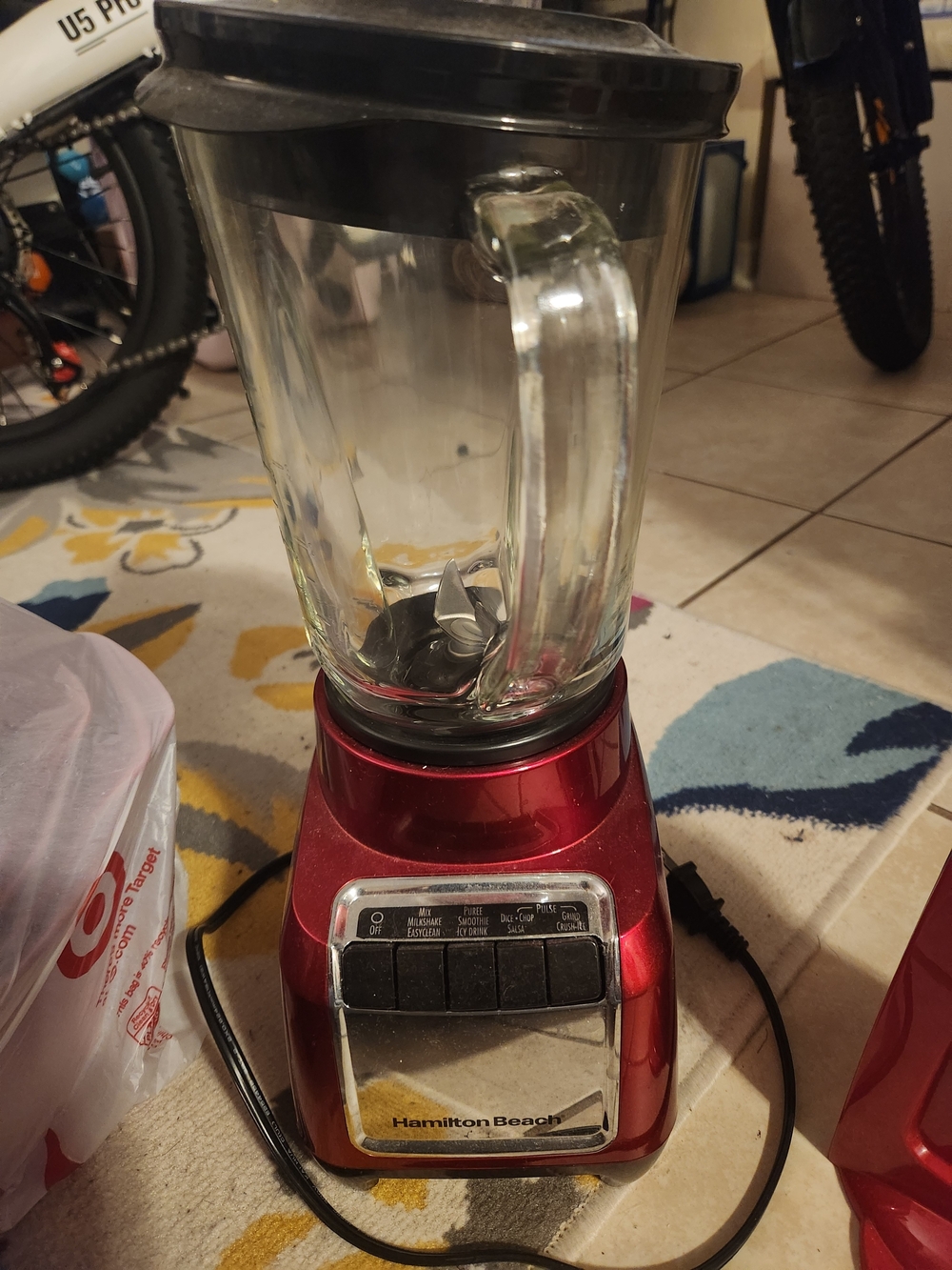 Hamilton Beach Red Glass Countertop Blender 6 Speed NEW